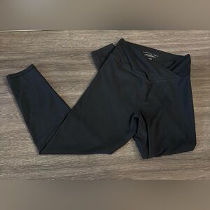 American Eagle Outfitters Black High-Waist Cross Over Leggings